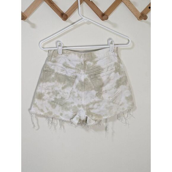 Pacsun Women's Ultra High Rise Vintage Short Light Green Tie Dye Shorts - Size 2 - Picture 4 of 9